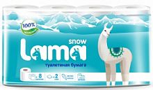 Туалетная бумага Snow LAMA Classic (А8) 2-сл. белая 1/6