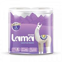 Туалетная бумага Snow LAMA Deluxe  (А4) 3-сл. белая1/12