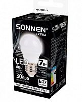 Лампа светодиодная SONNEN EXTRA 7 (60) Вт E27 шар нейтральный белый LED G45-7W-4000-Е27, 457912 1/10