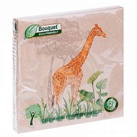 Салфетки  2сл 33х33 25л. Bouquet eco-friendly "Крафт" Африканские мотивы. Жираф 1/12 57020