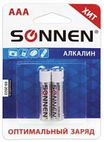 Батарейка мизинчик. ААА SONNEN Alkaline А2 LR03. 24A 451087 цена за блистер