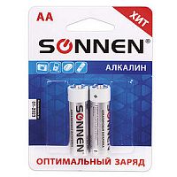 Батарейка пальчик. АА SONNEN Alkaline А2 LR06 15A цена за блистер