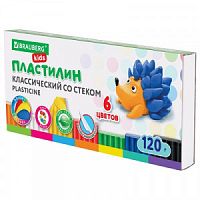 ПЛАСТИЛИН 6цв. BRAUBERG KIDS стек 120гр 106435