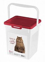 КОНТЕЙНЕР ДЛЯ КОРМА С ДЕКОРОМ LUCKY PET 8Л КОШКИ (Бордовый) 434212921 1/14